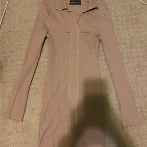 Urban Outfitters Tan Long Sleeve Sweater Dress